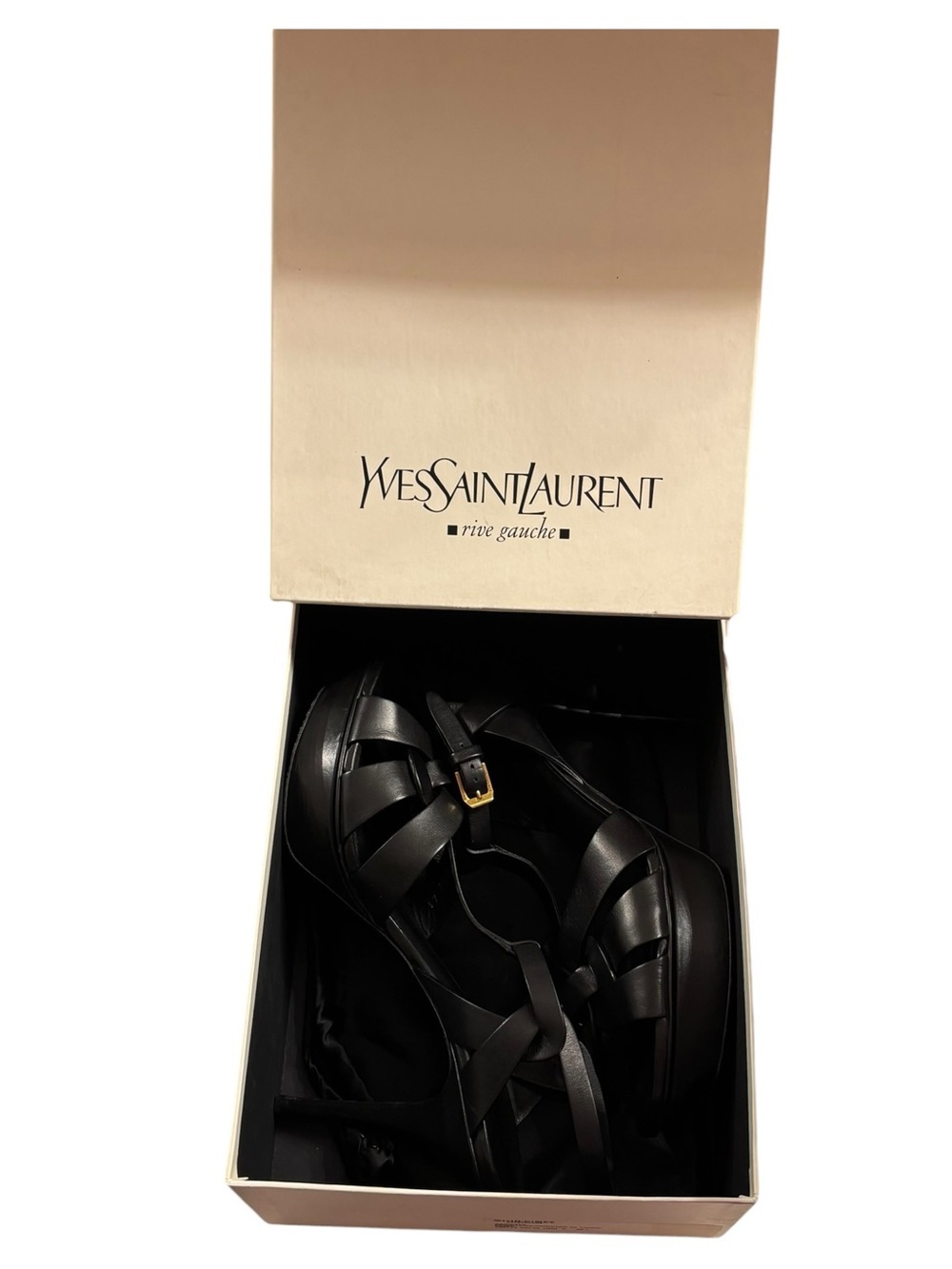 Saint Laurent | Tribute Platform Sandals Black Leather | EU 41 - Picture 4 of 16